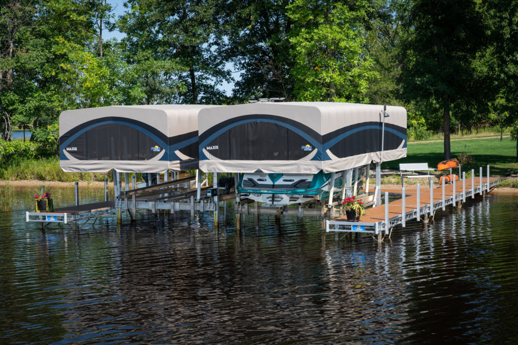 Floe boat lift and aluminum dock